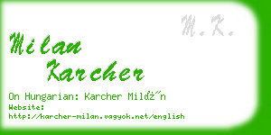 milan karcher business card